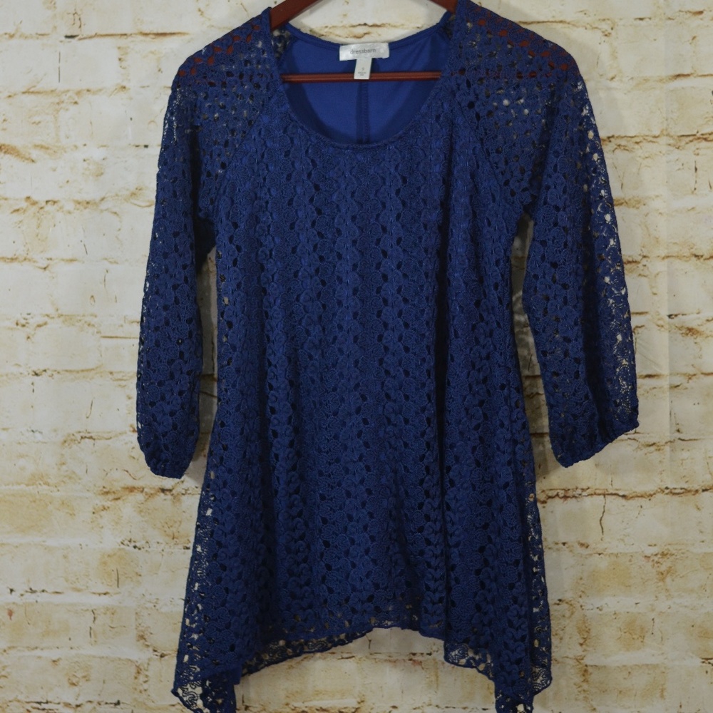 Dressbarn Lace Overlay Top